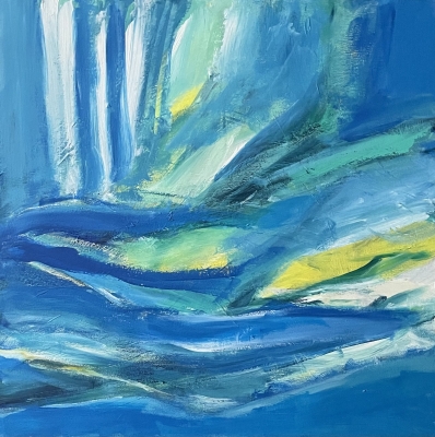 Blick aus dem Flugzeug, 60x60cm, 2022